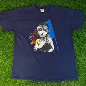 Vintage 80s 1986 LES MISERABLES MUSICAL T-Shirt Mens XL Broadway Tour MM-2292
